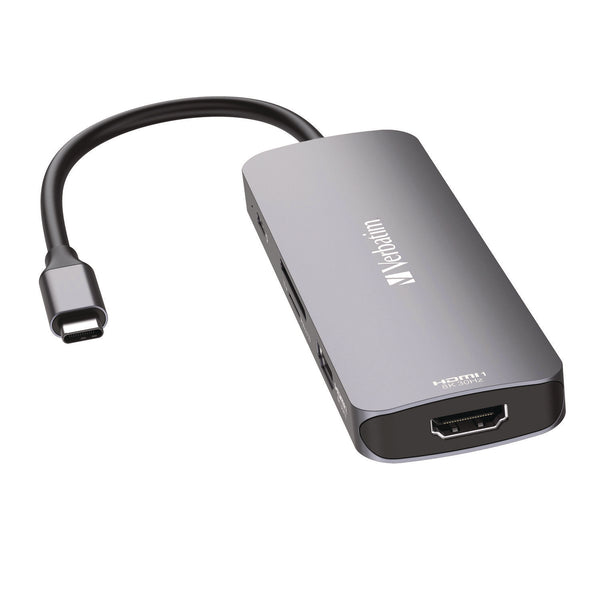 Verbatim® USB-C Pro Multiport Hub8 Port, Gray (VER32151) Each