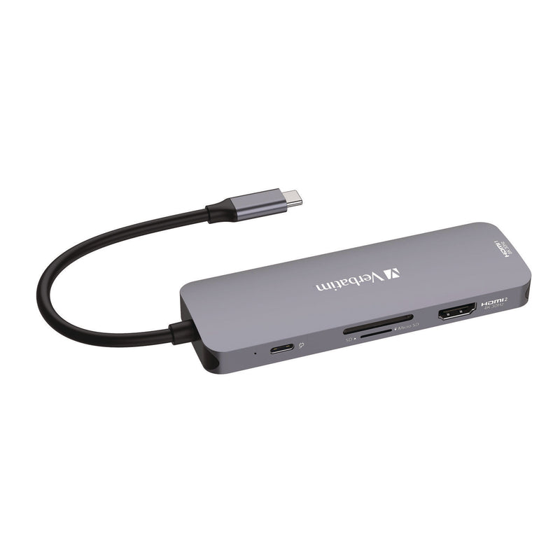 Verbatim® USB-C Pro Multiport Hub8 Port, Gray (VER32151) Each