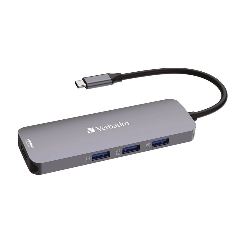 Verbatim® USB-C Pro Multiport Hub8 Port, Gray (VER32151) Each
