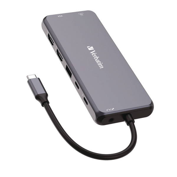 Verbatim® USB-C Pro Multiport Hub14 Port, Gray (VER32154) Each