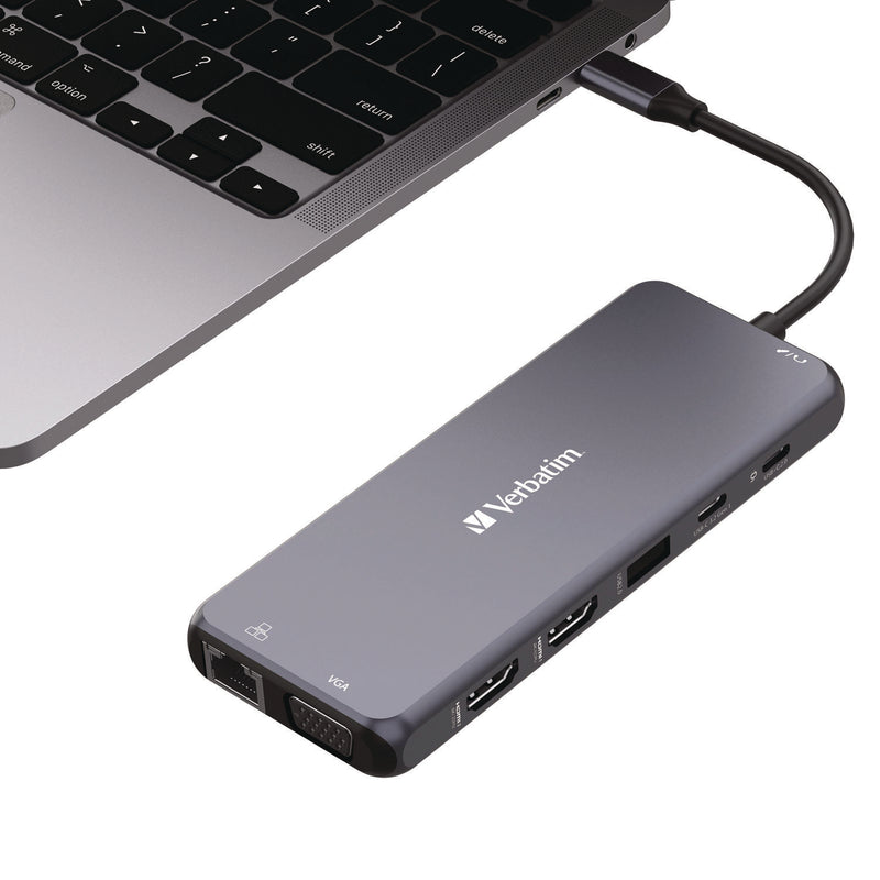 Verbatim® USB-C Pro Multiport Hub14 Port, Gray (VER32154) Each