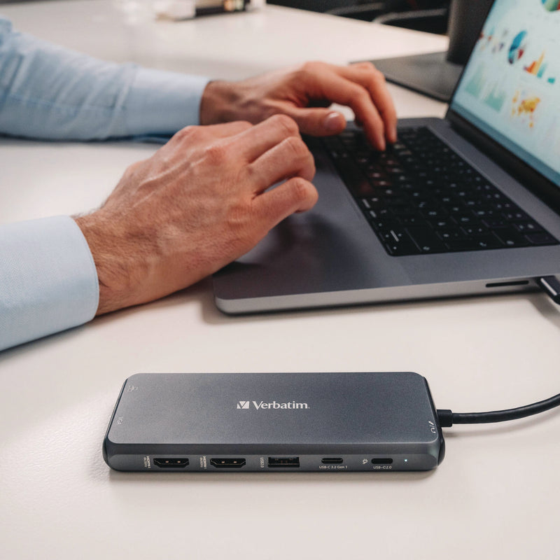Verbatim® USB-C Pro Multiport Hub14 Port, Gray (VER32154) Each