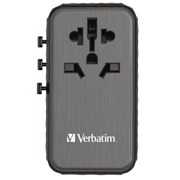 Verbatim® UTA-06 Gan III Universal Travel Adapter, (2) USB-A/(2) USB-C/Quick Charge 4+ (VER32121) Each