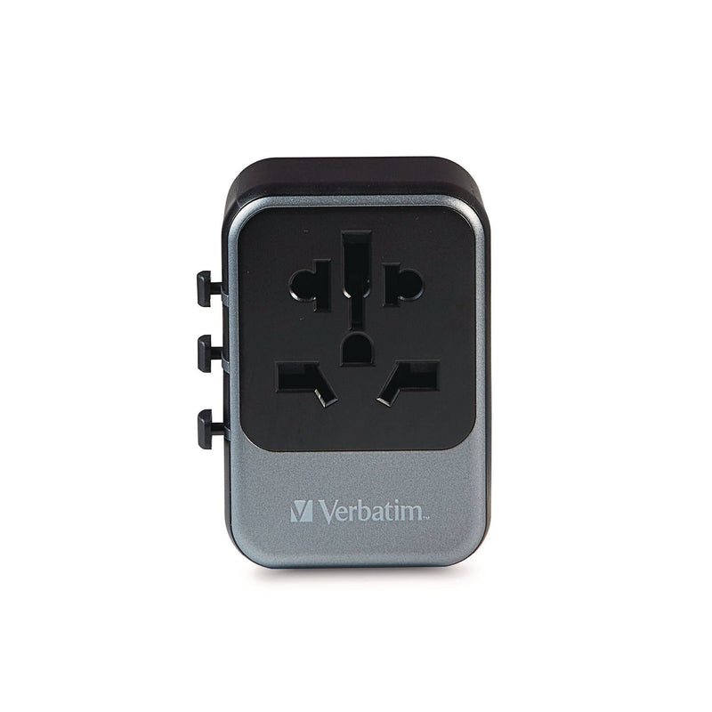 Verbatim® UTA-07 Universal Travel Adapter, (3) USB-A, (3) USB-C (VER32122) Each