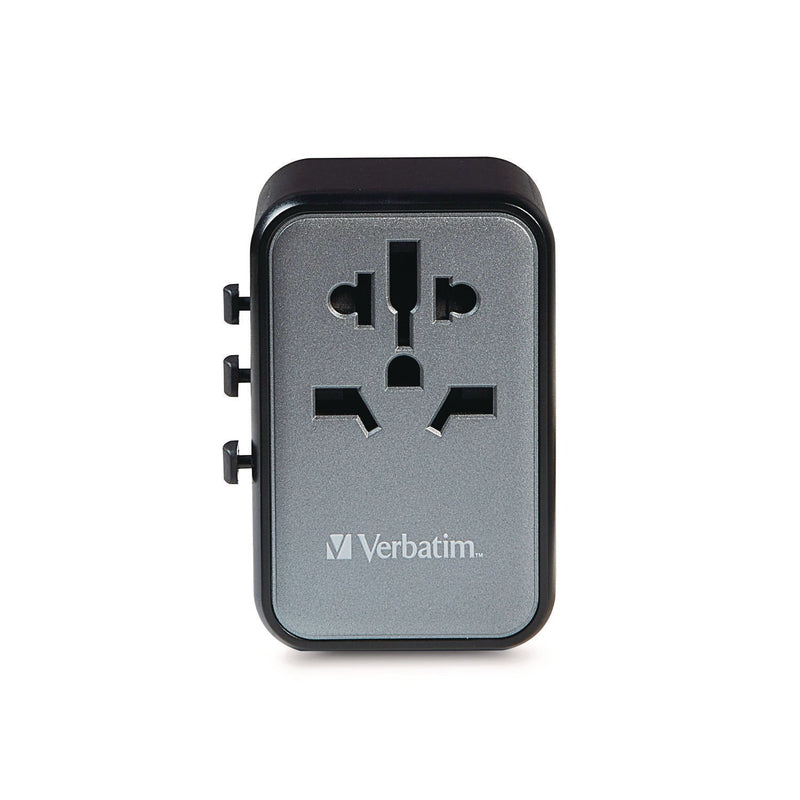 Verbatim® UTA-08 Universal Travel Adapter, (3) USB-A/(3) USB-C (VER32123) Each