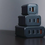 Verbatim® 65 W 3-Port GaN Wall Charger, Black/Gray (VER32201) Each