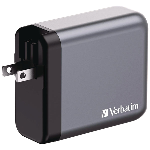 Verbatim® 140 W 4-Port GaN Wall Charger, Black/Gray (VER32203) Each