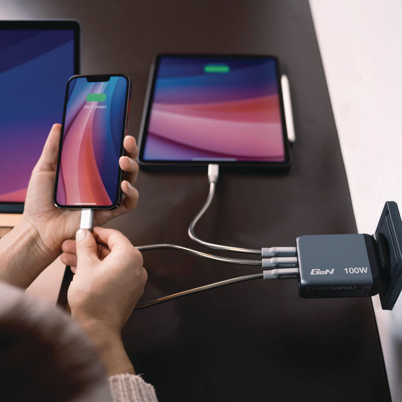 Verbatim® 140 W 4-Port GaN Wall Charger, Black/Gray (VER32203) Each