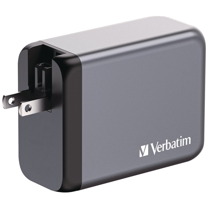 Verbatim® 200 W 4-Port GaN Wall Charger, Black/Gray (VER32204) Each