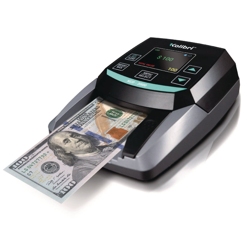 Kolibri KCD-2000 Counterfeit Detector, IR Detector; Magnetic Strip Detection; UV Light, U.S. Currency, 5 x 6 x 5, Black/Gray (KIBKCD2000) Each