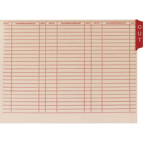 Medical Arts Press® End Tab Out Cards, 12.25 x 9.5, Manila/Red, 100/Box (MAQ32055) Box of 100