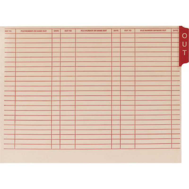 Medical Arts Press® End Tab Out Cards, 12.25 x 9.5, Manila/Red, 100/Box (MAQ32055) Box of 100