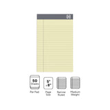 TRU RED™ Notepads, Narrow Rule, 50 Canary Yellow 5 x 8 Sheets, 6/Pack (TUDTR59899) Pack of 6