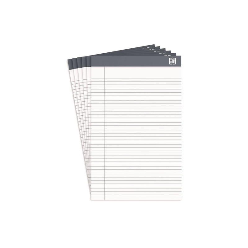 TRU RED™ Notepads, Narrow Rule, 50 White 5 x 8 Sheets, 6/Pack (TUDTR59900) Pack of 6