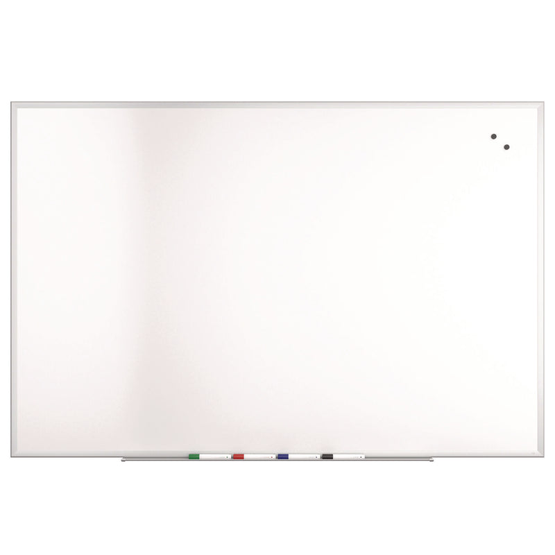 Magnetic Steel Dry Erase Board, 48" x 72", White Surface, Gray/Natural Aluminum Frame (TUDTR61177) Each