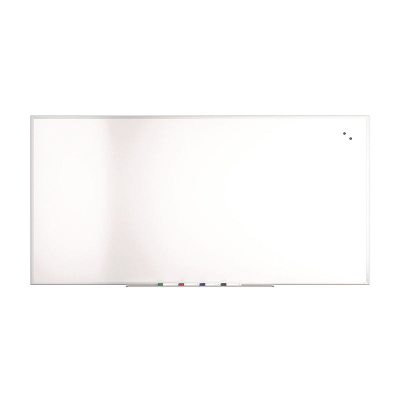 TRU RED™ Magnetic Steel Dry Erase Board, 48" x 96", White Surface, White Aluminum Frame (TUDTR61178) Each