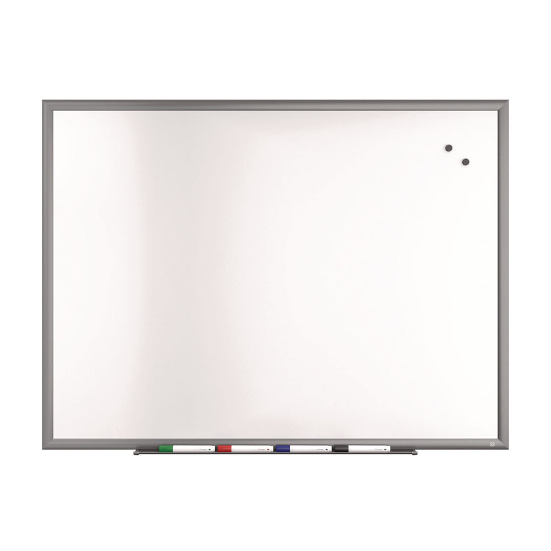TRU RED™ Magnetic Porcelain Dry Erase Board, 48" x 36", White Surface, Gray/Natural Aluminum Frame (TUDTR61185) Each