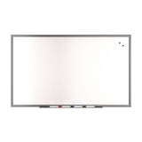 TRU RED™ Magnetic Porcelain Dry Erase Board, 60" x 36", White Surface, Gray/Natural Aluminum Frame (TUDTR61186) Each