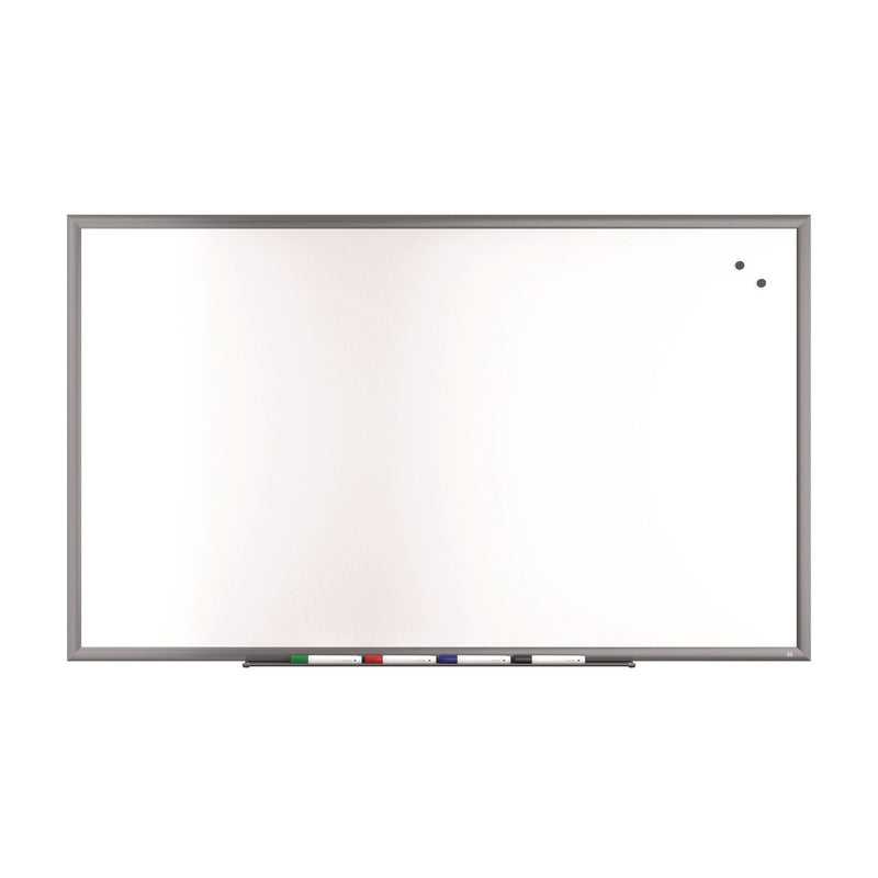 TRU RED™ Magnetic Porcelain Dry Erase Board, 60" x 36", White Surface, Gray/Natural Aluminum Frame (TUDTR61186) Each