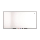 TRU RED™ Magnetic Porcelain Dry Erase Board, 96" x 48", White Surface, Gray/Natural Aluminum Frame (TUDTR61188) Each