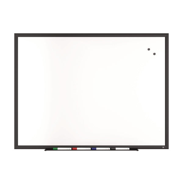 TRU RED™ Magnetic Porcelain Dry Erase Board, 48" x 36", White Surface, Black Aluminum Frame (TUDTR61189) Each