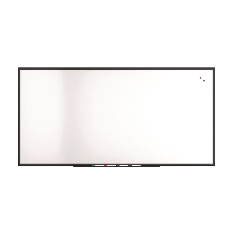 TRU RED™ Magnetic Porcelain Dry Erase Board, 96" x 48", White Surface, Black Aluminum Frame (TUDTR61191) Each