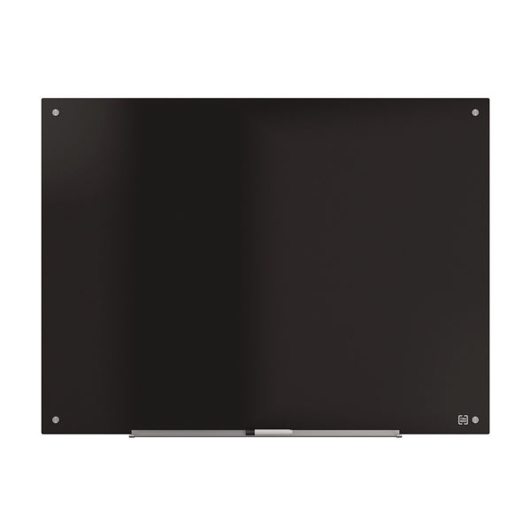 TRU RED™ Tempered Glass Dry Erase Board, 48" x 36", Black Surface (TUDTR61200) Each