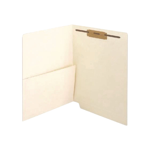 Medical Arts Press® Reinforced End Tab File Folder, with Top Fastener and Pocket, Letter Size, Manila, 50/Box (MAQ31466) Box of 50