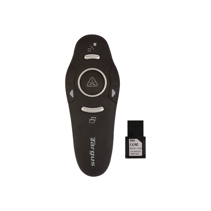 Targus Wireless USB Presenter with Laser Pointer, Class 2, 50 ft Range, Black (TRGAMP16US) Each