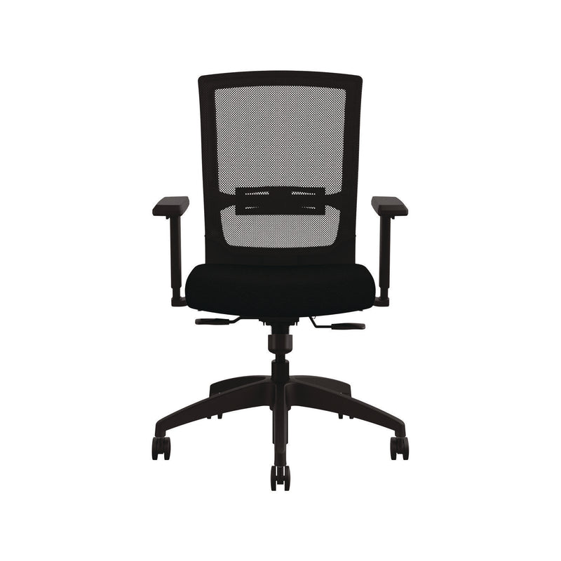 Allsteel® Quip Ergonomic Mesh Back Swivel Task Chair, Supports Up to 300 lb, Black Seat, Carbon Back, Black Base (ASZSTNOBLK) Each