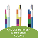 BIC® 4-Color Multi-Color Ballpoint Pen, Retractable, Medium 1 mm, Assorted Ink, Assorted Barrels, 3/Pack (BICMMXP31AST) Pack of 3