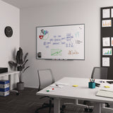 Magnetic Steel Dry Erase Board, 48" x 72", White Surface, Gray/Natural Aluminum Frame (TUDTR61177) Each