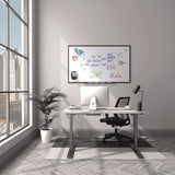 TRU RED™ Magnetic Porcelain Dry Erase Board, 60" x 36", White Surface, Gray/Natural Aluminum Frame (TUDTR61186) Each