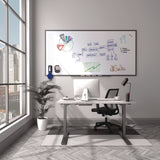 TRU RED™ Magnetic Porcelain Dry Erase Board, 96" x 48", White Surface, Gray/Natural Aluminum Frame (TUDTR61188) Each