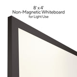 TRU RED™ Melamine Dry Erase Board, 96" x 48", White Surface, Black Aluminum Frame (TUDTR59357) Each