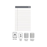 TRU RED™ Notepads, Narrow Rule, 50 White 5 x 8 Sheets, 6/Pack (TUDTR59900) Pack of 6