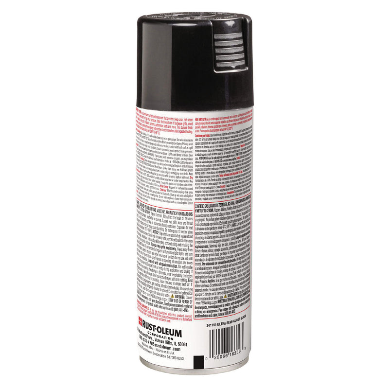 Rust-Oleum® High Heat Enamel Spray Paint, Semi-Gloss Black, 12 oz Aerosol Can, 6/Carton (RST241169) Case of 6