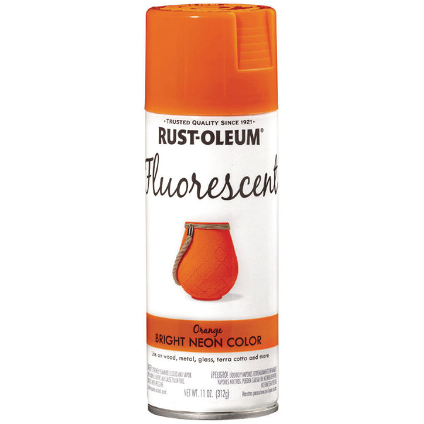 Rust-Oleum® Specialty Fluorescent Spray Paint, Flat Fluorescent Orange, 11 oz Aerosol Can (RST342568EA) Each