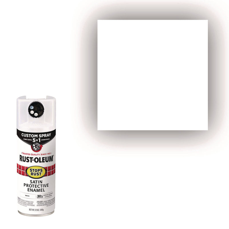 Rust-Oleum® Stops Rust 5-in-1 Spray Paint, Satin White, 12 oz Aerosol Can (RST376870EA) Each