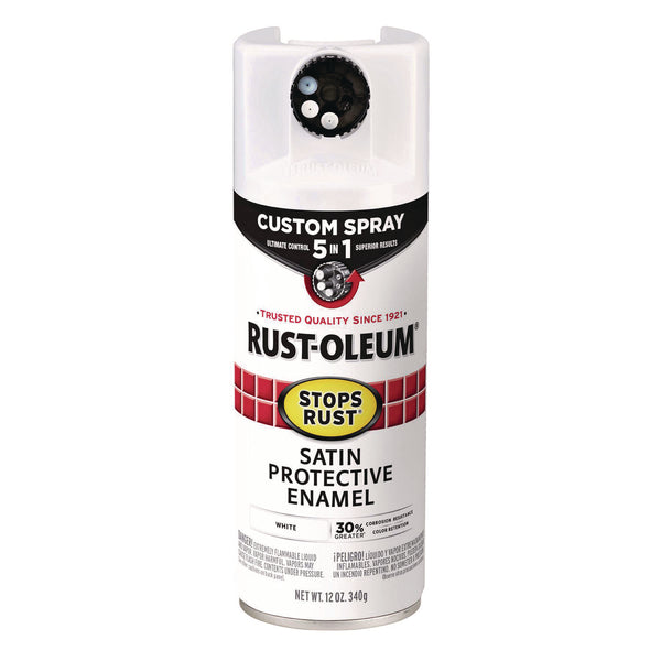 Rust-Oleum® Stops Rust 5-in-1 Spray Paint, Satin White, 12 oz Aerosol Can (RST376870EA) Each