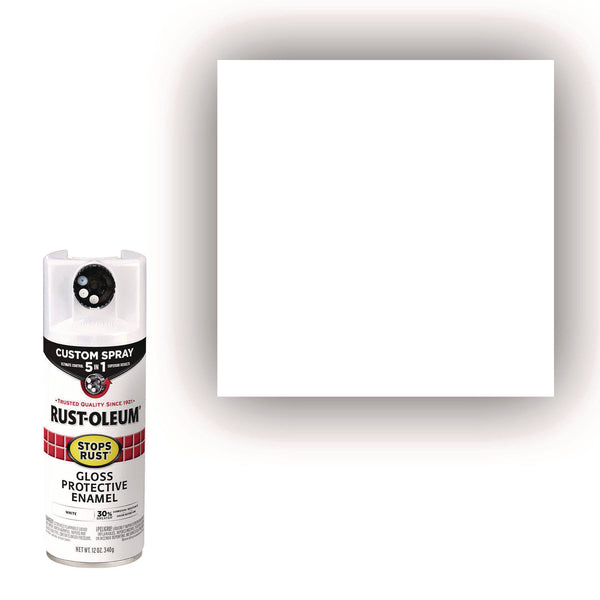 Rust-Oleum® Stops Rust 5-in-1 Spray Paint, Gloss White, 12 oz Aerosol Can (RST376886EA) Each