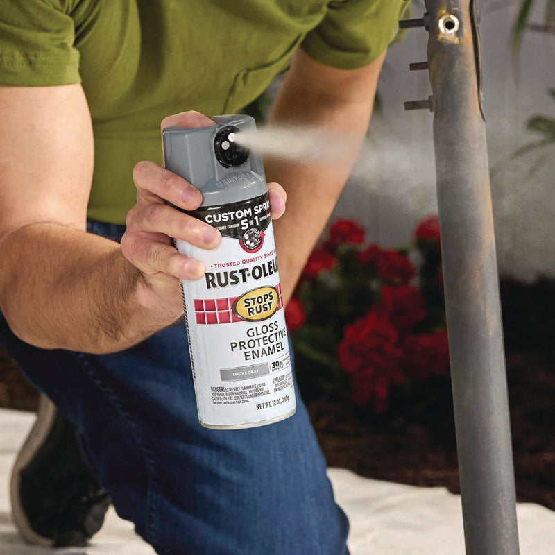 Rust-Oleum® Stops Rust 5-in-1 Spray Paint, Satin Coastal Gray, 12 oz Aerosol Can, 6/Carton (RST376872) Case of 6
