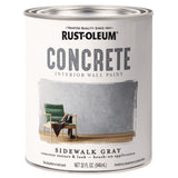 Rust-Oleum® Concrete Interior Wall Paint, Matte Sidewalk Gray, Quart Can, 2/Carton (RST379908) Case of 2