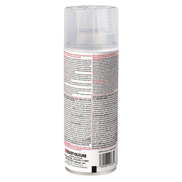 Rust-Oleum® Specialty Lacquer Spray Paint, Gloss Clear, 11 oz Aerosol Can, 6/Carton (RST1906830) Case of 6