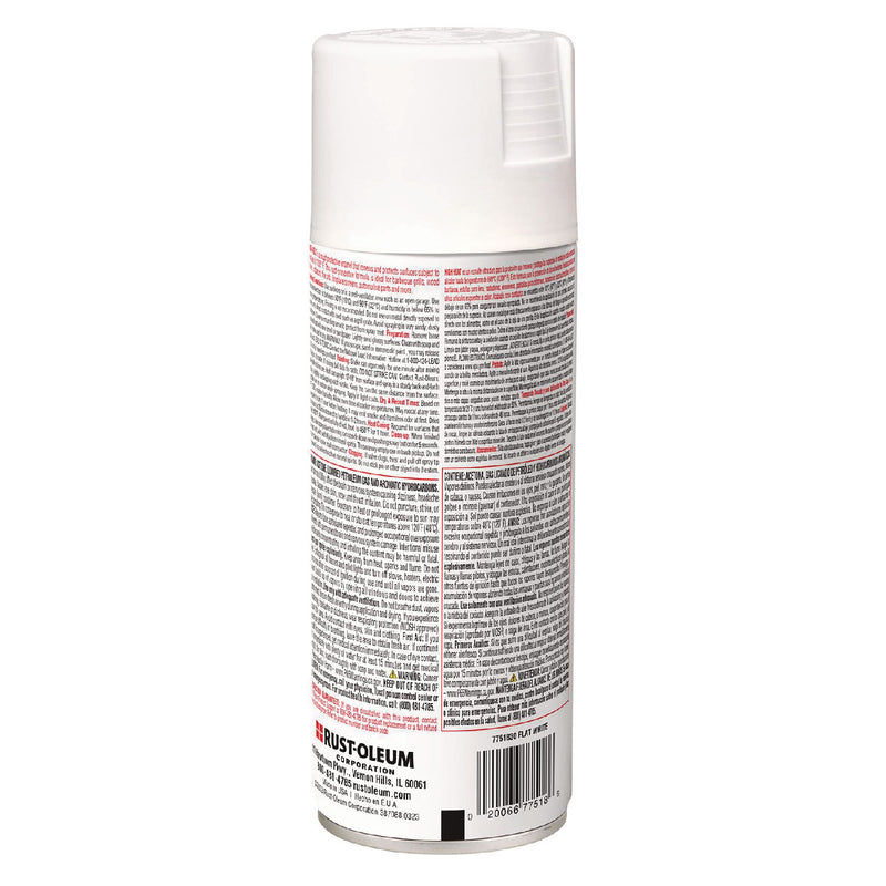 Rust-Oleum® High Heat Enamel Spray Paint, Flat White, 12 oz Aerosol Can, 6/Carton (RST7751830) Case of 6