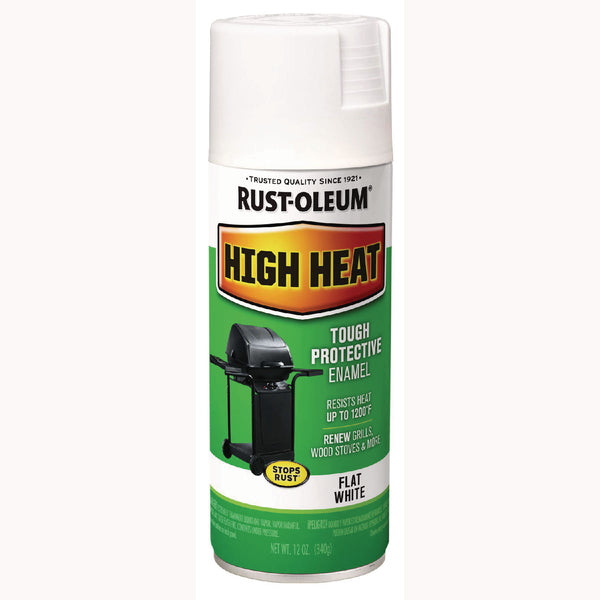 Rust-Oleum® High Heat Enamel Spray Paint, Flat White, 12 oz Aerosol Can, 6/Carton (RST7751830) Case of 6