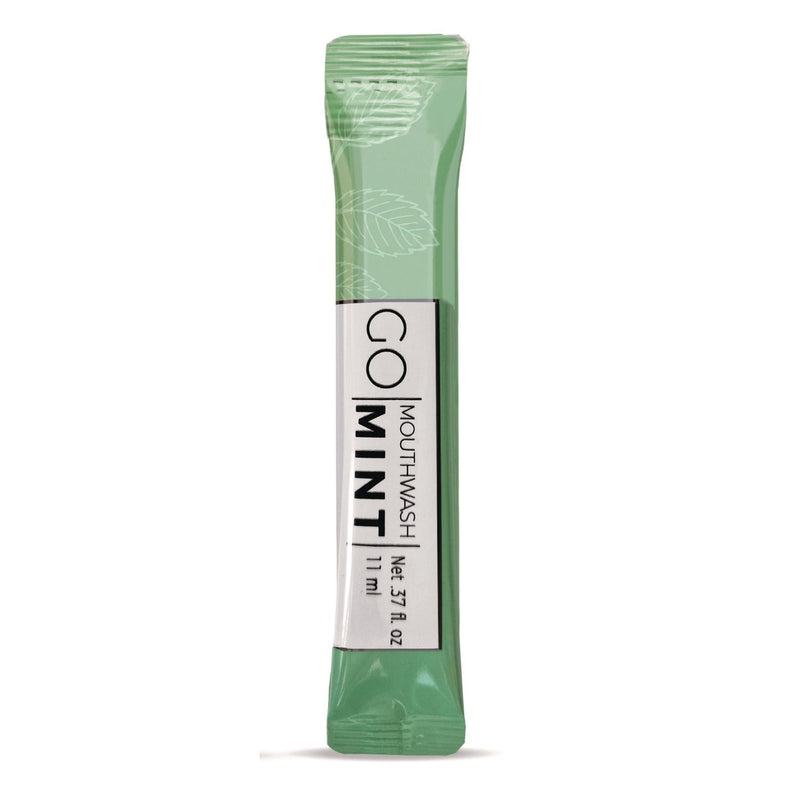 Go Mouthwash Individual Mouthwash Packets, Mint Flavor, 0.37 oz Packet, 5/Pack, 12 Packs/Box (GMHMW05) Box of 12