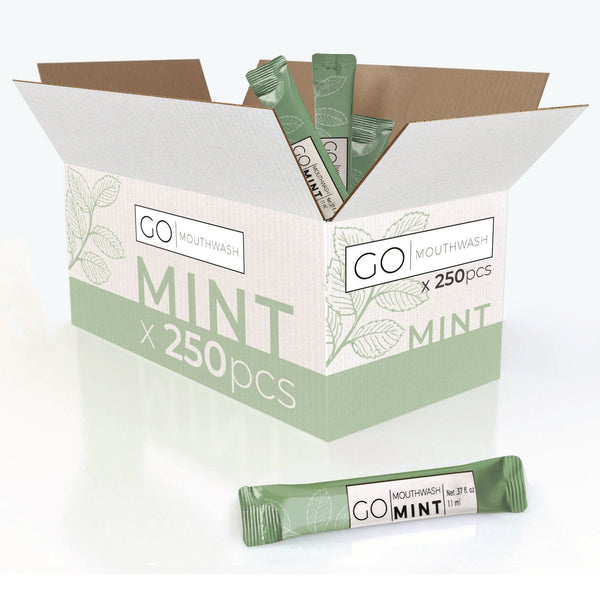 Go Mouthwash Individual Mouthwash Packets, Mint Flavor, 0.37 oz Packet, 250/Box (GMHMW250) Box of 250