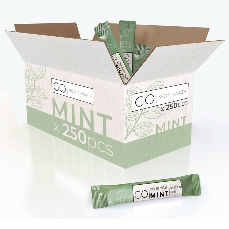 Go Mouthwash Individual Mouthwash Packets, Mint Flavor, 0.37 oz Packet, 250/Box (GMHMW250) Box of 250