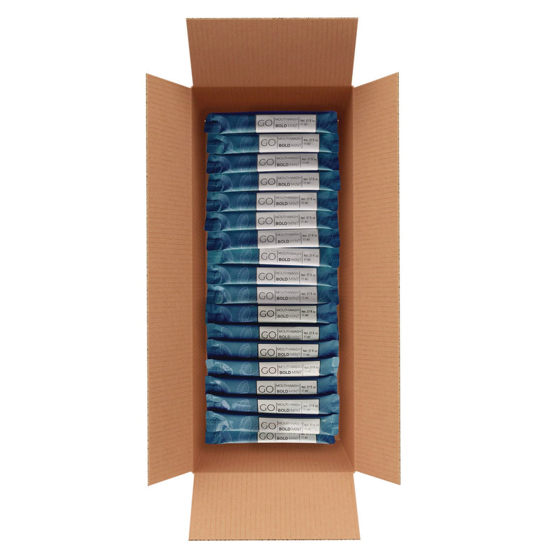 Go Mouthwash Individual Mouthwash Packets, Bold Mint Flavor, 0.37 oz Packet, 250/Box (GMHMW250BOLD) Box of 250